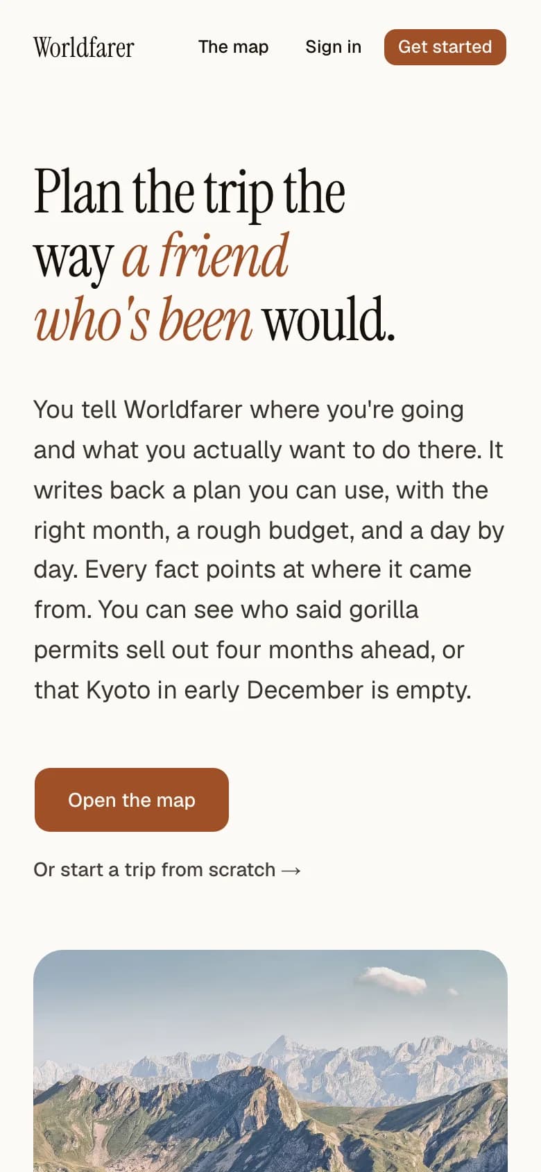 Worldfarer on a phone
